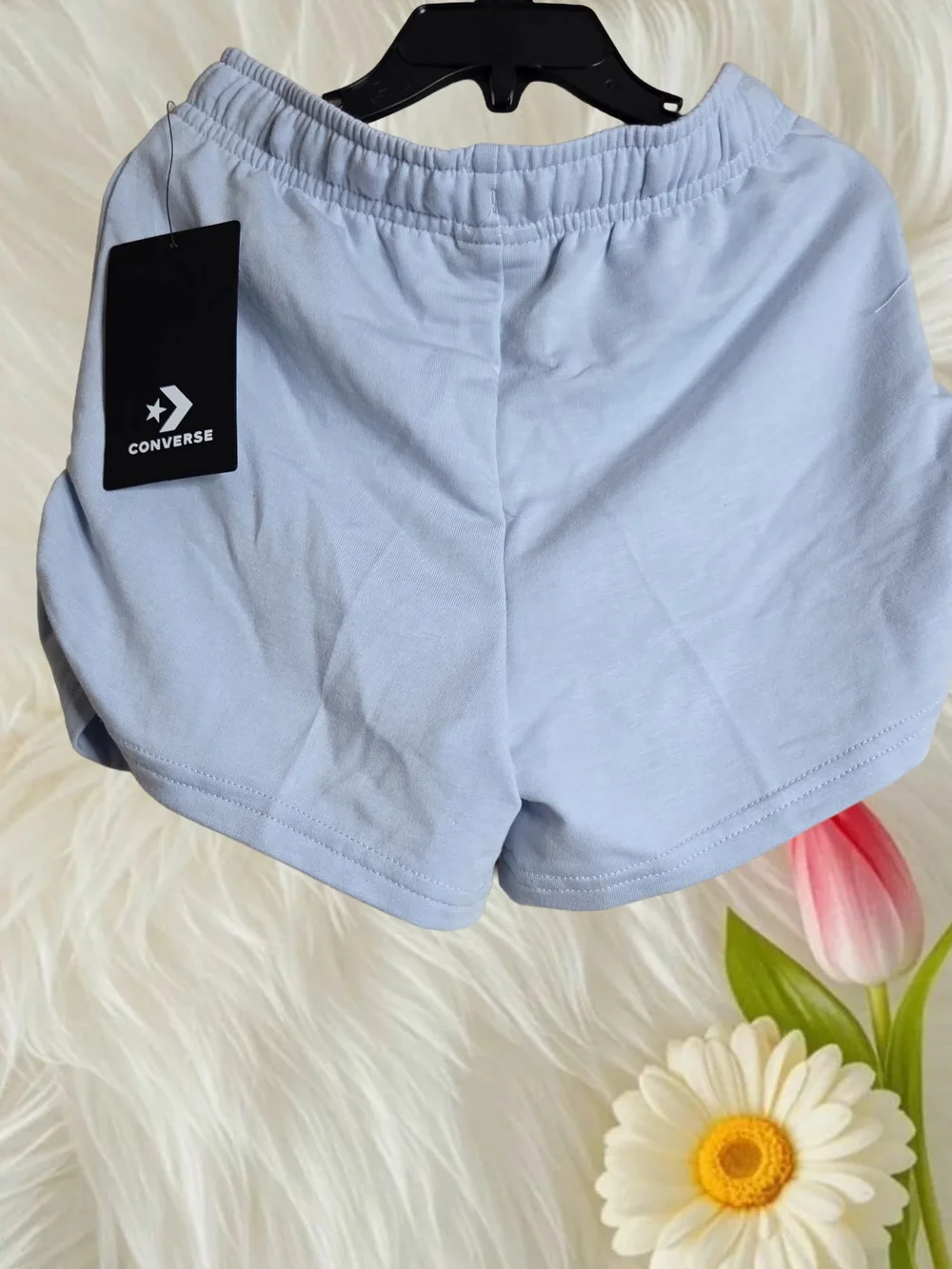 Converse Pale Blue And Pink Kid’s Athletic Drawstring Shorts Bundle of Size 5&6
